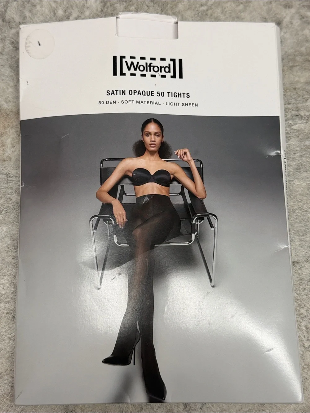 Wolford Satin Opaque 50 Tights in Nearly Black